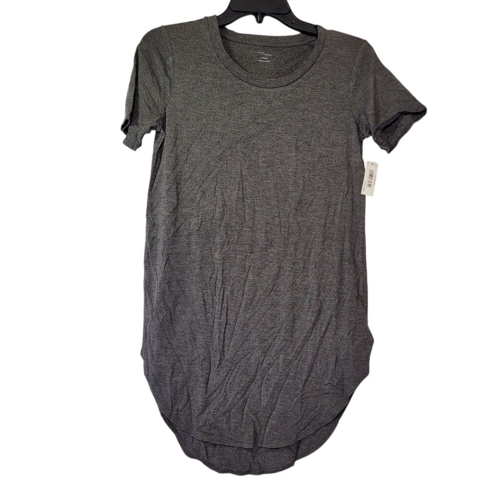 Daily Ritual Women's Short Sleeve Hi Lo Long T-Shirt Charcoal Size Small